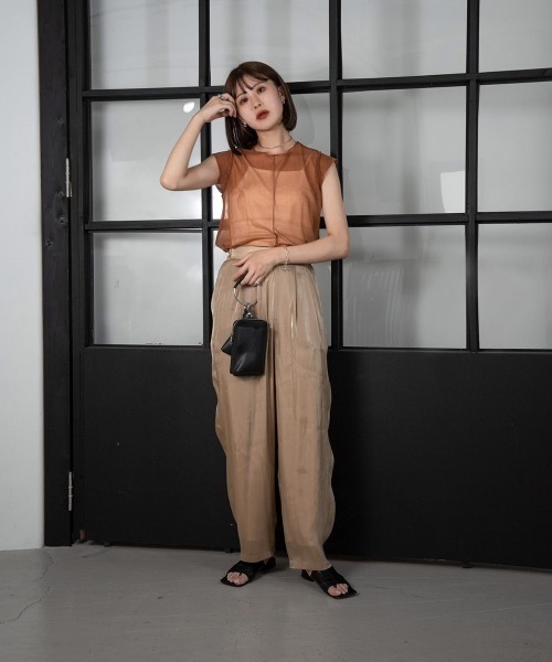 Amiur(エミレ)の「french sleeve sheer tops(Tシャツ/カットソー・レディース・ブラウン/グレー/アイボリー・FREE)」の20枚目の写真