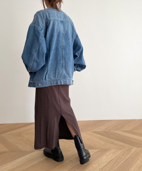 新品✨CANAL JEAN choiceノーカラーデニムブルゾン ユニセックス CANAL JEAN（キャナルジーン）の「choice_cnl(チョイス) ノー