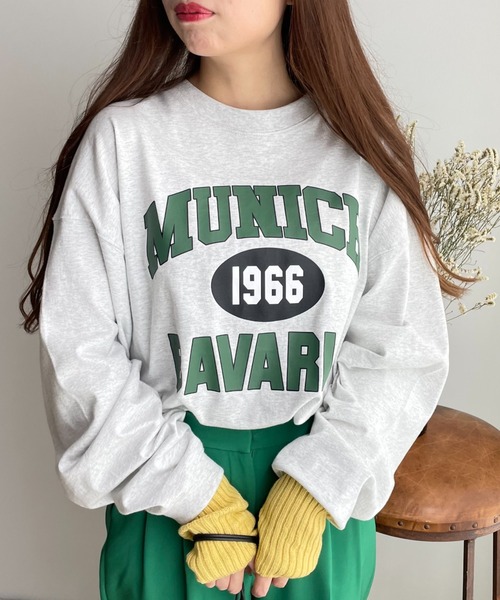 WEGO（ウィゴー）の「WEGO/ヘビーウエイト カレッジロンT（Tシャツ/カットソー・メンズ・ダークグリーン/ブラウン/ブルー/オートミール/グレー系その他/スミクロ・MEDIUM/LARGE）」の8枚目の写真