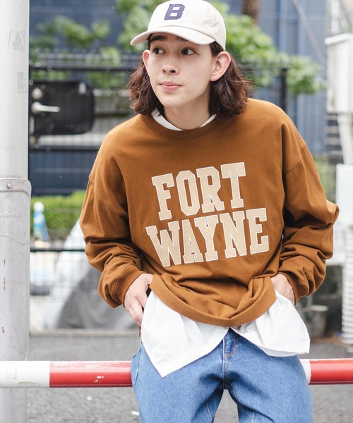 WEGO（ウィゴー）の「WEGO/ヘビーウエイト カレッジロンT（Tシャツ/カットソー・メンズ・ダークグリーン/ブラウン/ブルー/オートミール/グレー系その他/スミクロ・MEDIUM/LARGE）」の14枚目の写真