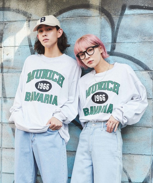 WEGO（ウィゴー）の「WEGO/ヘビーウエイト カレッジロンT（Tシャツ/カットソー・メンズ・ダークグリーン/ブラウン/ブルー/オートミール/グレー系その他/スミクロ・MEDIUM/LARGE）」の15枚目の写真