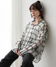 JEANASIS | シアーチェックバックタックシャツLS/123345(シャツ/ブラウス)