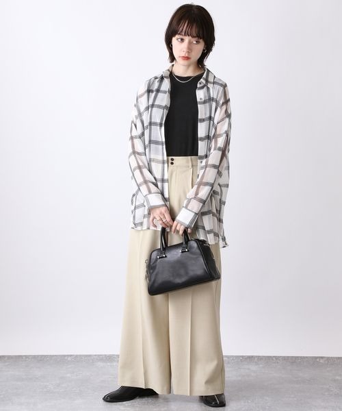 JEANASIS(ジーナシス)の「シアーチェックバックタックシャツLS/123345(シャツ/ブラウス・レディース・ホワイト系その他/ブラック系その他/グリーン系その他/ネイビー系・FREE)」の17枚目の写真