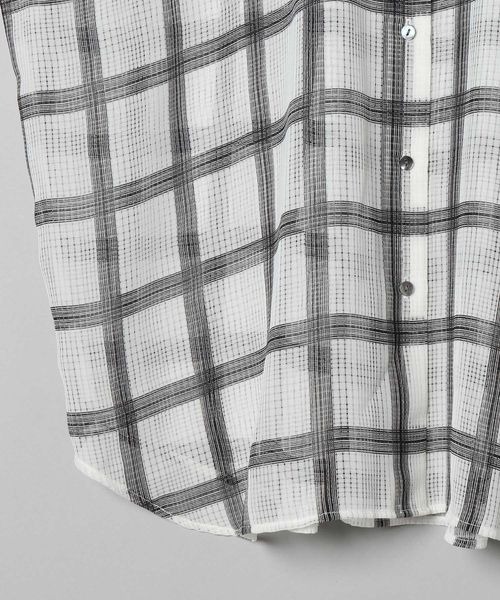 JEANASIS(ジーナシス)の「シアーチェックバックタックシャツLS/123345(シャツ/ブラウス・レディース・ホワイト系その他/ブラック系その他/グリーン系その他/ネイビー系・FREE)」の5枚目の写真