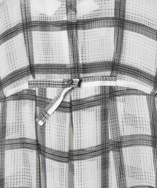 JEANASIS(ジーナシス)の「シアーチェックバックタックシャツLS/123345(シャツ/ブラウス・レディース・ホワイト系その他/ブラック系その他/グリーン系その他/ネイビー系・FREE)」の9枚目の写真