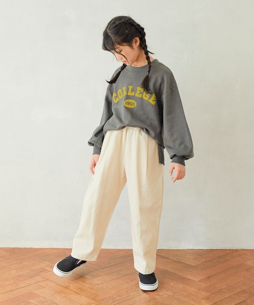 undeny.(アンディニ-)の「アンディニー COLLEGE 切り替え プルオーバー(その他トップス・キッズ・チャコールグレー/アイボリー/グレイッシュベージュ・M/L/XL)」の5枚目の写真