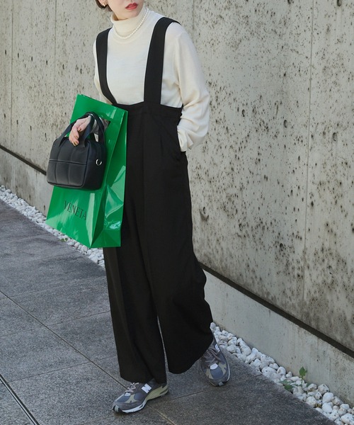 forksy.（フォルクシー）の「【forksy.】ツイルハイウエストタック入りサロペット（サロペット/オーバーオール・レディース・ブラック/ベージュ/グレー・FREE）」の22枚目の写真