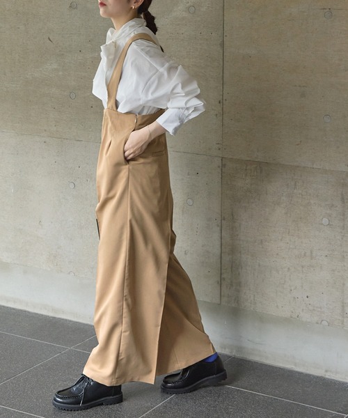 forksy.（フォルクシー）の「【forksy.】ツイルハイウエストタック入りサロペット（サロペット/オーバーオール・レディース・ブラック/ベージュ/グレー・FREE）」の19枚目の写真