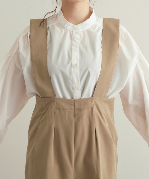 forksy.（フォルクシー）の「【forksy.】ツイルハイウエストタック入りサロペット（サロペット/オーバーオール・レディース・ブラック/ベージュ/グレー・FREE）」の15枚目の写真