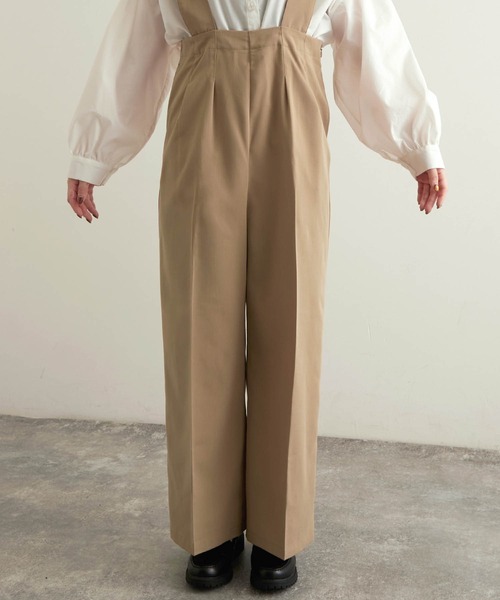 forksy.（フォルクシー）の「【forksy.】ツイルハイウエストタック入りサロペット（サロペット/オーバーオール・レディース・ブラック/ベージュ/グレー・FREE）」の9枚目の写真