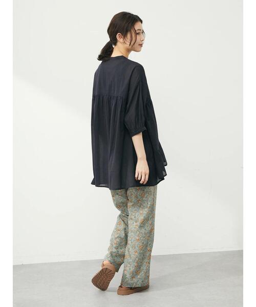 Green　Parks（グリーンパークス）の「ティアード7分袖チュニック（シャツ/ブラウス・レディース・ブラック/ライトグリーン/ピンク・FREE）」の8枚目の写真