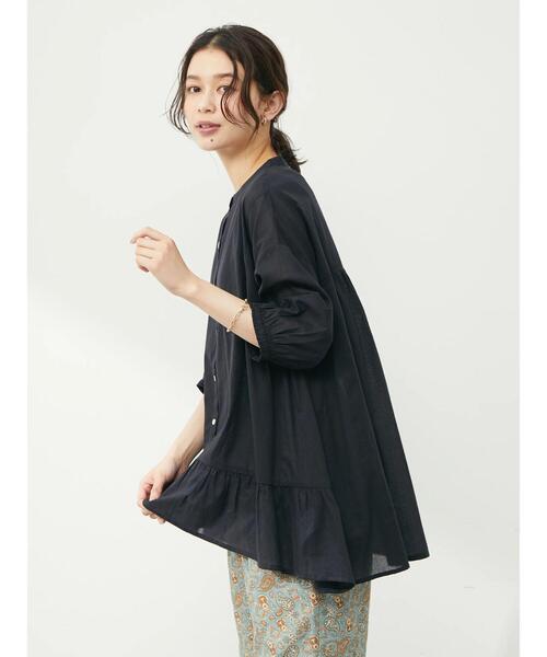 Green　Parks（グリーンパークス）の「ティアード7分袖チュニック（シャツ/ブラウス・レディース・ブラック/ライトグリーン/ピンク・FREE）」の11枚目の写真