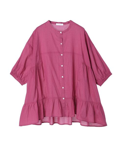 Green　Parks（グリーンパークス）の「ティアード7分袖チュニック（シャツ/ブラウス・レディース・ブラック/ライトグリーン/ピンク・FREE）」の16枚目の写真