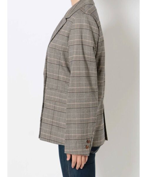 GYDA（ジェイダ）の「【セットアップ着用可】グレンチェック ダブルテーラードジャケット（テーラードジャケット・レディース・ベージュ/グレー・FREE）」の6枚目の写真