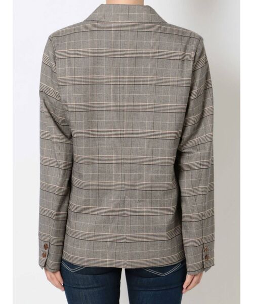 GYDA（ジェイダ）の「【セットアップ着用可】グレンチェック ダブルテーラードジャケット（テーラードジャケット・レディース・ベージュ/グレー・FREE）」の5枚目の写真