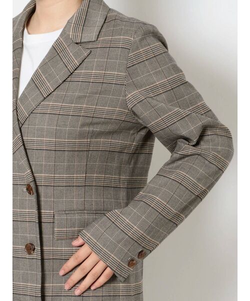 GYDA（ジェイダ）の「【セットアップ着用可】グレンチェック ダブルテーラードジャケット（テーラードジャケット・レディース・ベージュ/グレー・FREE）」の21枚目の写真