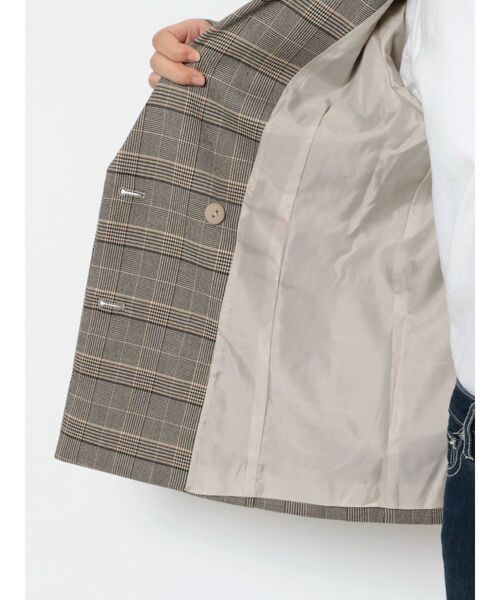 GYDA（ジェイダ）の「【セットアップ着用可】グレンチェック ダブルテーラードジャケット（テーラードジャケット・レディース・ベージュ/グレー・FREE）」の19枚目の写真