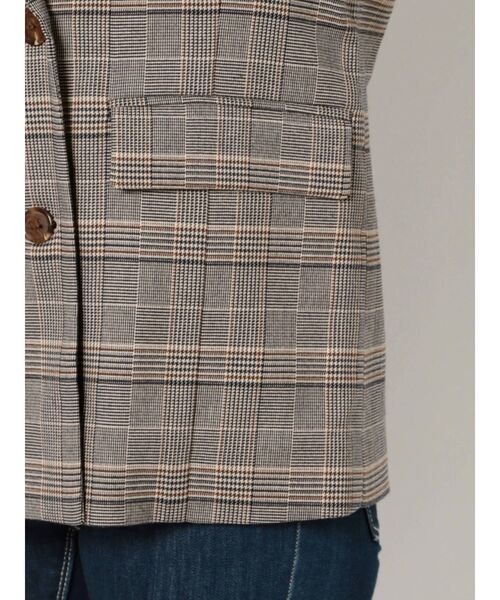 GYDA（ジェイダ）の「【セットアップ着用可】グレンチェック ダブルテーラードジャケット（テーラードジャケット・レディース・ベージュ/グレー・FREE）」の18枚目の写真