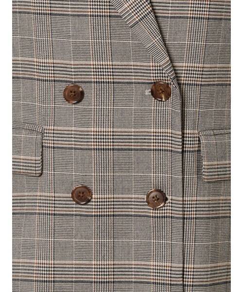 GYDA（ジェイダ）の「【セットアップ着用可】グレンチェック ダブルテーラードジャケット（テーラードジャケット・レディース・ベージュ/グレー・FREE）」の15枚目の写真