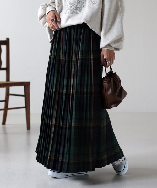 EASEBLUE（イーズブルー）の「チェックプリーツスカート（スカート・レディース・グリーン/ネイビー/レッド/レッド系1/グリーン系1/ブルー/グリーン系2・FREE）」の21枚目の写真