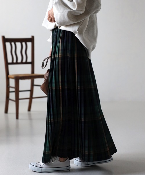 EASEBLUE（イーズブルー）の「チェックプリーツスカート（スカート・レディース・グリーン/ネイビー/レッド/レッド系1/グリーン系1/ブルー/グリーン系2・FREE）」の20枚目の写真