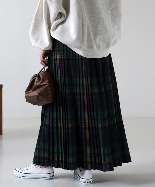 EASEBLUE（イーズブルー）の「チェックプリーツスカート（スカート・レディース・グリーン/ネイビー/レッド/レッド系1/グリーン系1/ブルー/グリーン系2・FREE）」の19枚目の写真