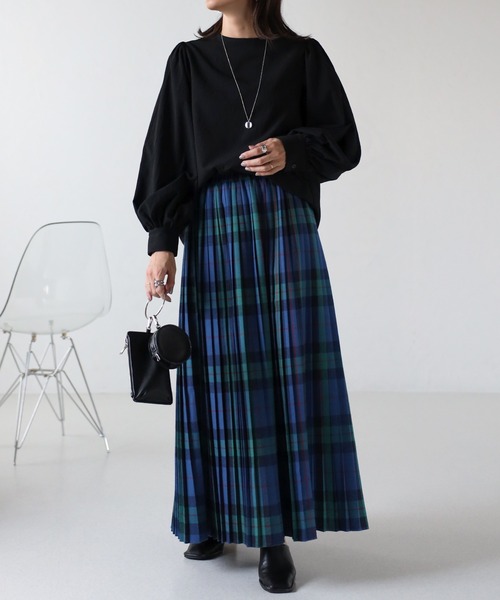 EASEBLUE（イーズブルー）の「チェックプリーツスカート（スカート・レディース・グリーン/ネイビー/レッド/レッド系1/グリーン系1/ブルー/グリーン系2・FREE）」の10枚目の写真