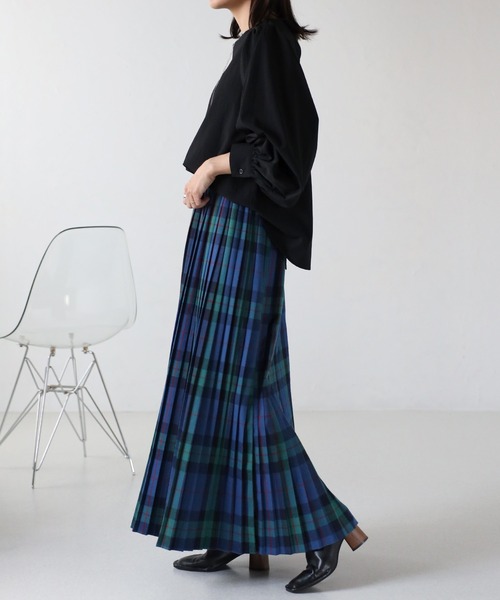 EASEBLUE（イーズブルー）の「チェックプリーツスカート（スカート・レディース・グリーン/ネイビー/レッド/レッド系1/グリーン系1/ブルー/グリーン系2・FREE）」の9枚目の写真