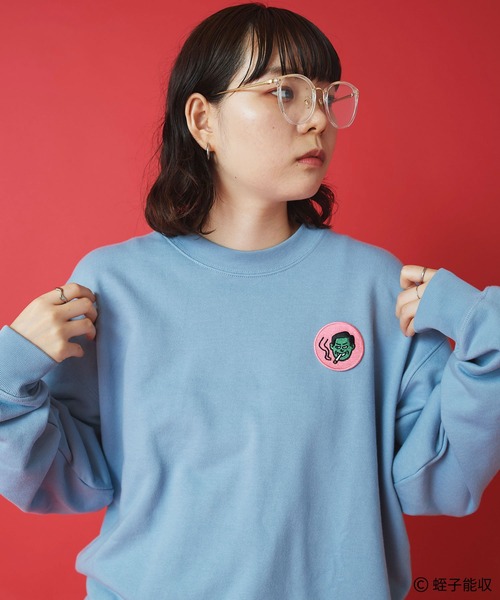 I am I in fact...（アイアムアイインファクト）の「IAMI×EBISU ワッペンスウェット（スウェット・レディース・ピンク/サックスブルー・FREE）」の6枚目の写真