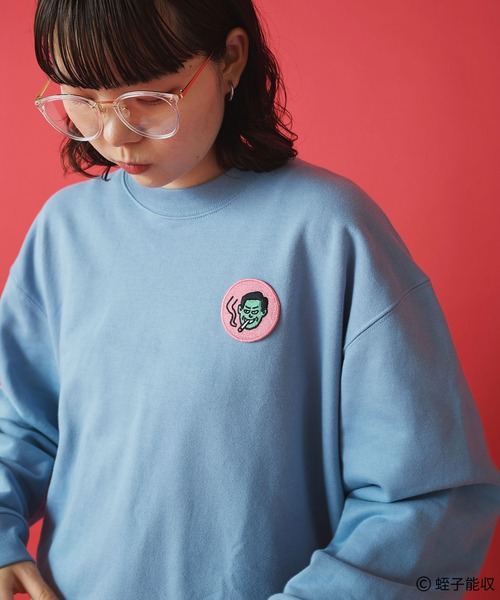 I am I in fact...（アイアムアイインファクト）の「IAMI×EBISU ワッペンスウェット（スウェット・レディース・ピンク/サックスブルー・FREE）」の7枚目の写真