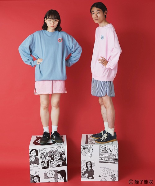 I am I in fact...（アイアムアイインファクト）の「IAMI×EBISU ワッペンスウェット（スウェット・レディース・ピンク/サックスブルー・FREE）」の3枚目の写真