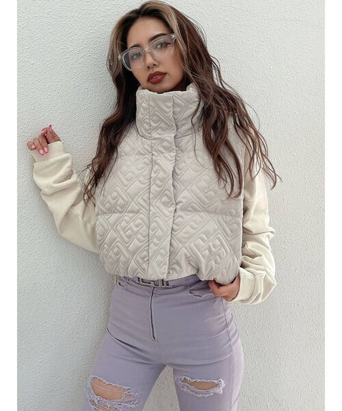 GYDA（ジェイダ）の「GG QUILTING中綿ベスト（その他アウター・レディース・ブラック/アイボリー・FREE）」の13枚目の写真