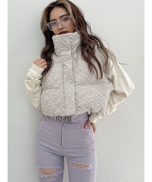 GYDA（ジェイダ）の「GG QUILTING中綿ベスト（その他アウター・レディース・ブラック/アイボリー・FREE）」の14枚目の写真