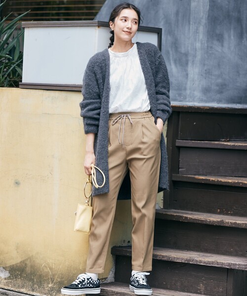 THE SHOP TK （ザ ショップ ティーケー ）の「◆【ふわふわアルパカ混】起毛ミドルカーディガン（カーディガン/ボレロ・レディース・ベージュ/チャコールグレー/オレンジ/ライトグリーン・12）」の6枚目の写真