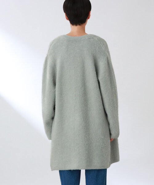 THE SHOP TK （ザ ショップ ティーケー ）の「◆【ふわふわアルパカ混】起毛ミドルカーディガン（カーディガン/ボレロ・レディース・ベージュ/チャコールグレー/オレンジ/ライトグリーン・12）」の10枚目の写真