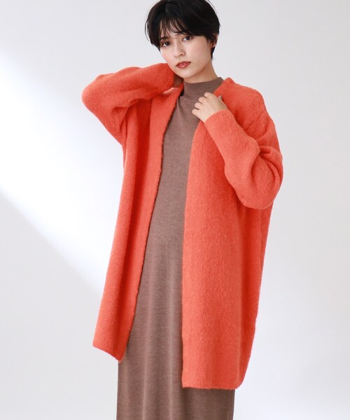 THE SHOP TK （ザ ショップ ティーケー ）の「◆【ふわふわアルパカ混】起毛ミドルカーディガン（カーディガン/ボレロ・レディース・ベージュ/チャコールグレー/オレンジ/ライトグリーン・12）」の20枚目の写真