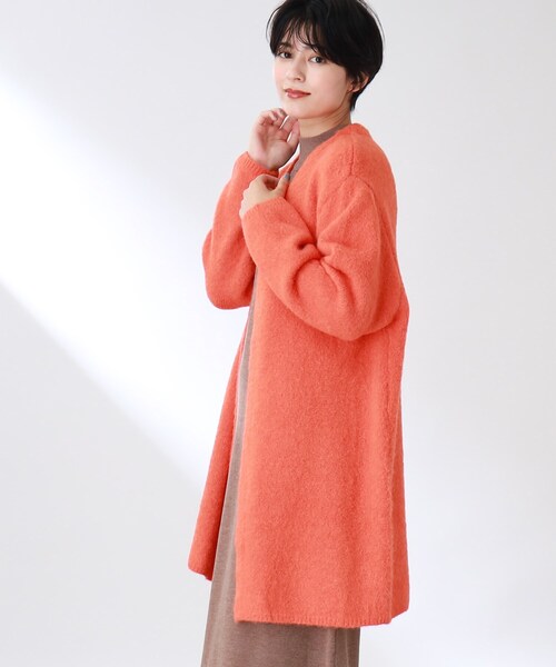 THE SHOP TK （ザ ショップ ティーケー ）の「◆【ふわふわアルパカ混】起毛ミドルカーディガン（カーディガン/ボレロ・レディース・ベージュ/チャコールグレー/オレンジ/ライトグリーン・12）」の21枚目の写真