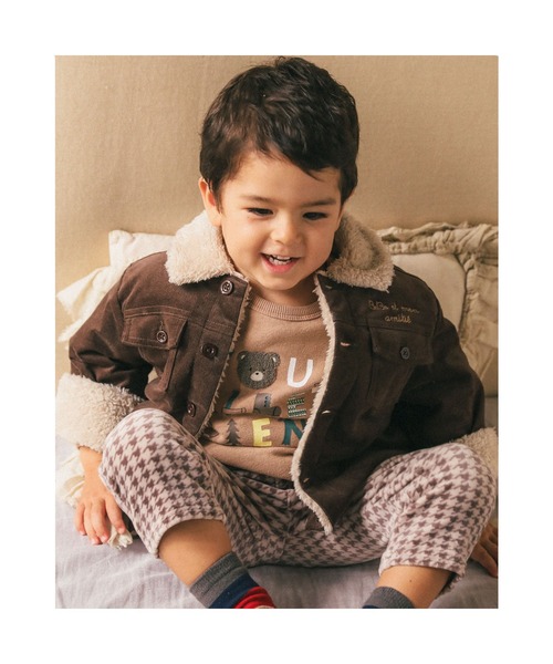 BeBe（ベベ）の「BeBe/【お揃い】ベロア千鳥パンツベビー(80~90cm)（その他パンツ・キッズ・ベージュ系その他・80/90）」の9枚目の写真