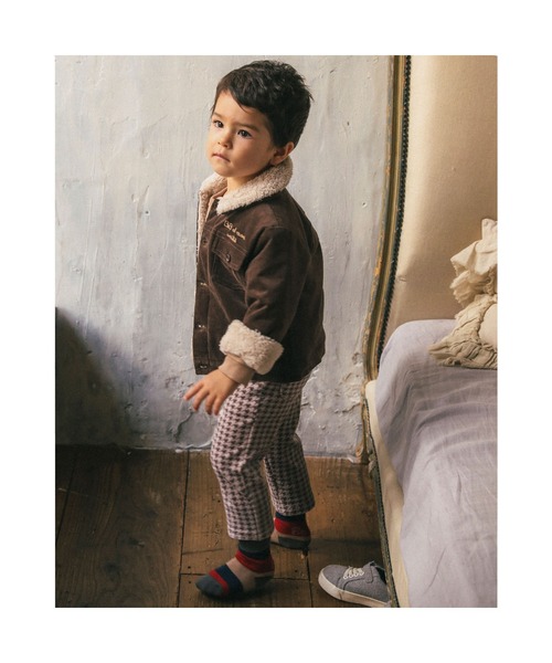 BeBe（ベベ）の「BeBe/【お揃い】ベロア千鳥パンツベビー(80~90cm)（その他パンツ・キッズ・ベージュ系その他・80/90）」の8枚目の写真