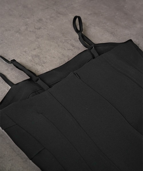 IAMUSE(アイアミューズ)の「ビスチェ風Iラインキャミソールワンピース S0801【IAMUSE】(ワンピース・レディース・ブラック・FREE/M/S)」の15枚目の写真