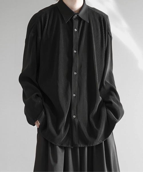 rurumu: プリーツ襟 ブラウス pleats collar BL 箔押