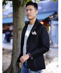 BOB ボンディングジャケット 46 Sサイズ　ネイビー BOB（ボブ）の「BOB/ボブ/ボンディングジャケット（その他