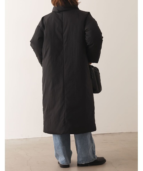 マフラー付きファイバーダウンロングコート