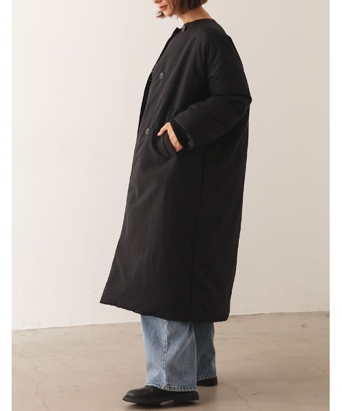 マフラー付きファイバーダウンロングコート