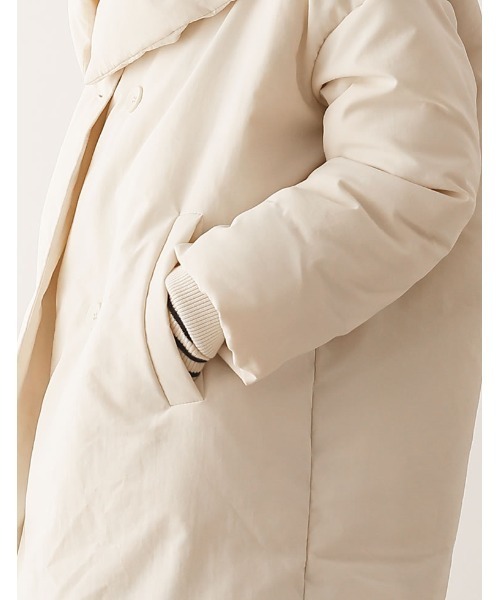 マフラー付きファイバーダウンロングコート