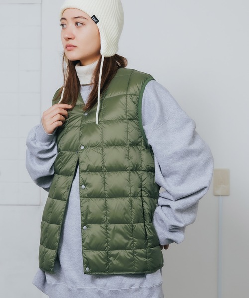 TAION（タイオン）の「TAION/タイオン V NECK BUTTON DOWN VESTインナーダウンベスト（ダウンベスト・メンズ・オリーブ/ダークブラウン/ブラック/ネイビー/グレー/ダークネイビー/カーキ/チャコールグレー/ブラック系/カーキ系/カモフラージュ・M/L/XL/S）」の6枚目の写真