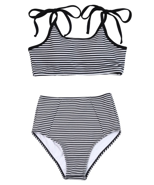 SEA DRESS(シードレス)の「パイピングデザインハイウエストビキニ/水着(水着・レディース・ブラック系その他/ブラック/レンガ・S/M/L)」の2枚目の写真