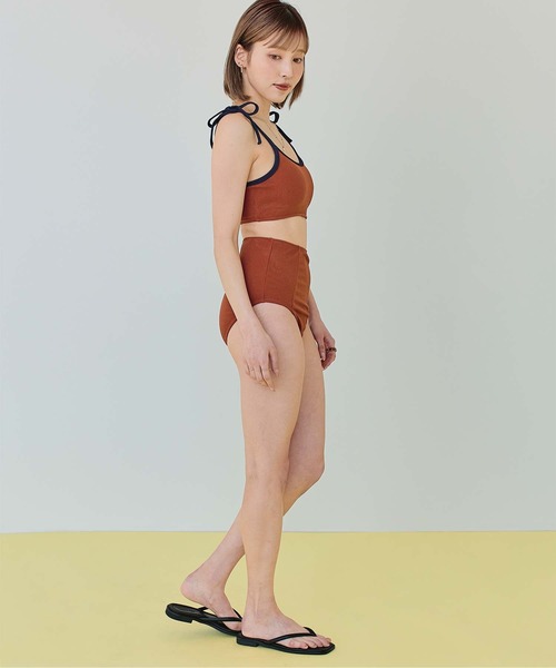 SEA DRESS(シードレス)の「パイピングデザインハイウエストビキニ/水着(水着・レディース・ブラック系その他/ブラック/レンガ・S/M/L)」の21枚目の写真