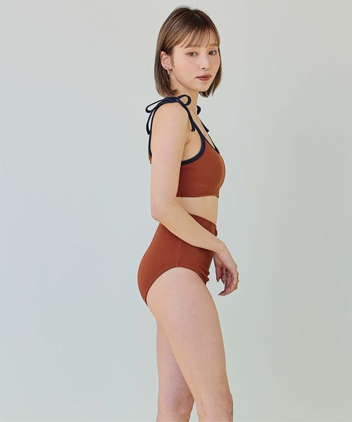 SEA DRESS（シードレス）の「パイピングデザインハイウエストビキニ/水着（水着・レディース・ブラック系その他/ブラック/レンガ・S/M/L）」の15枚目の写真