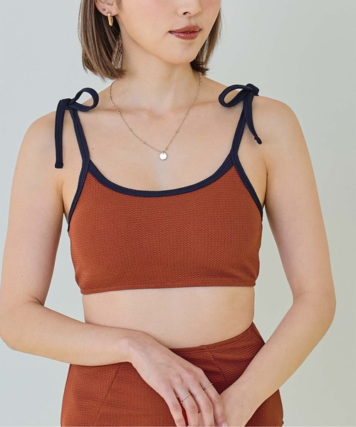 【OYSHO】パイピングビキニボトム単品/ハイウエスト nh-swim-02462 ハイウエスト ビキニ スイムボトムス ホワイト